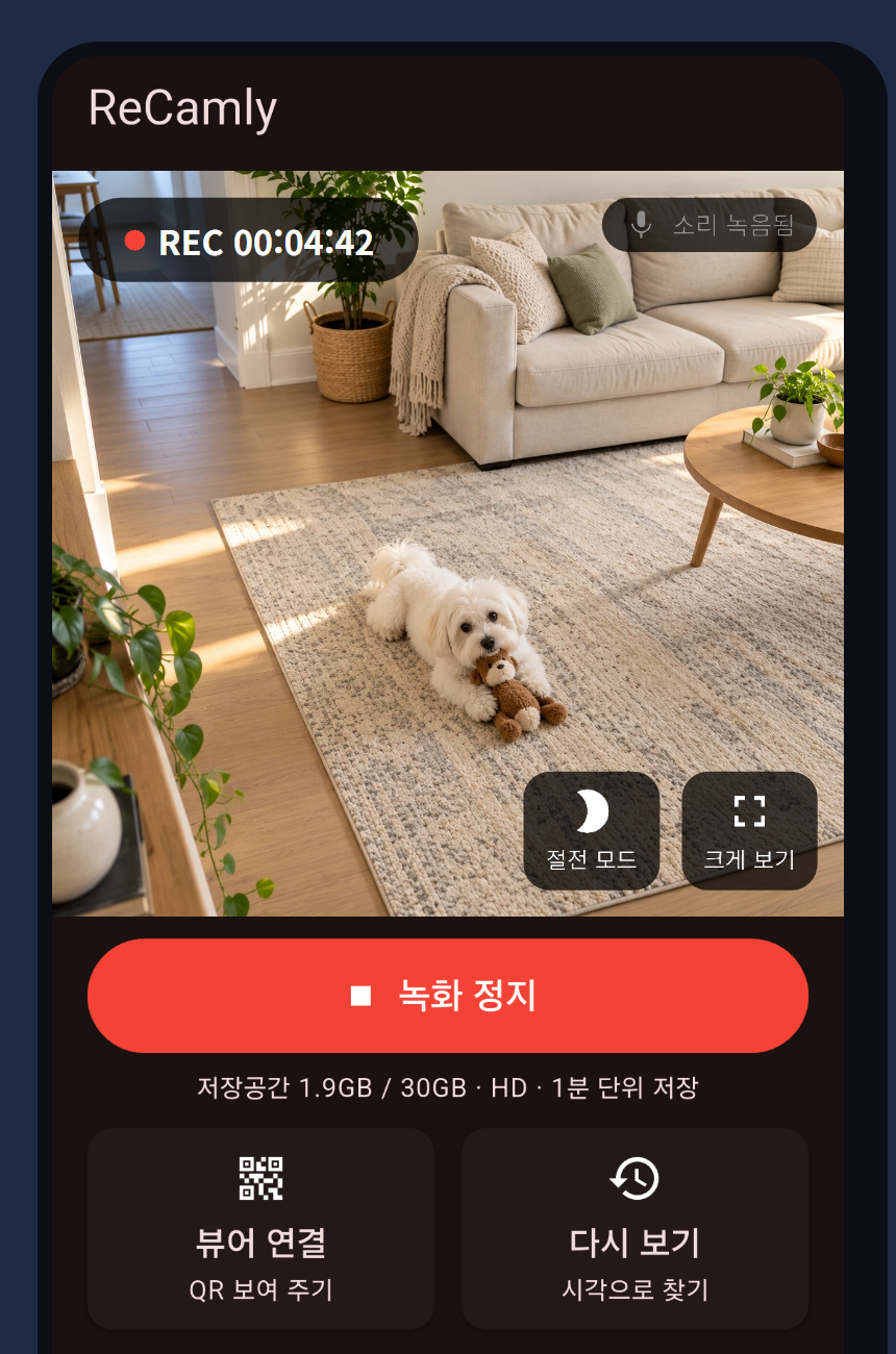 ReCamly 녹화 화면